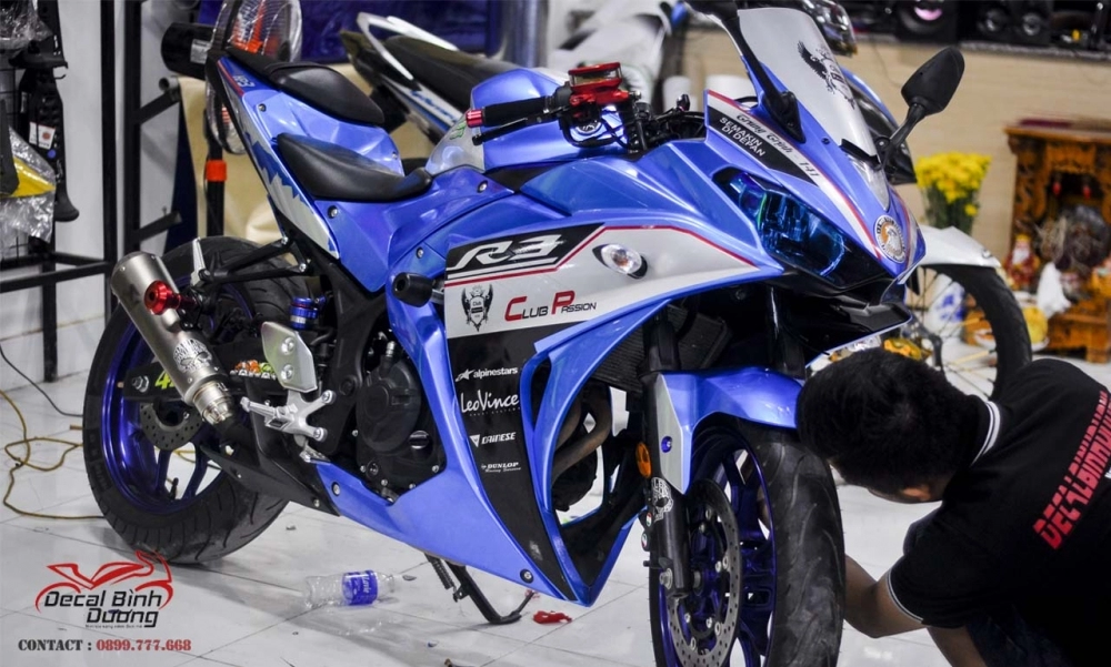 Tem xe yamaha yzf r3 cao cấp siêu sang chảnh mất 12 tiếng đề hoàn thành