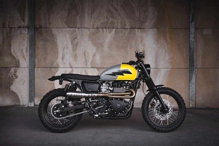 Triumph scrambler bản tùy chỉnh đến từ injustice customs