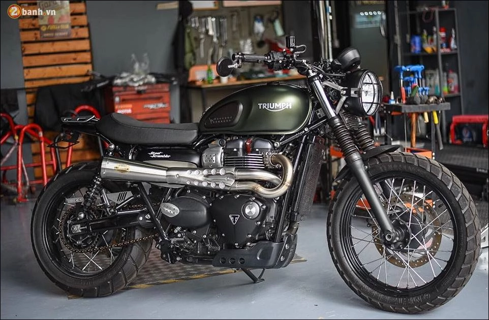 Triumph street scrambler chiến binh hoàn hảo giữa hình thái enduro và cổ điển