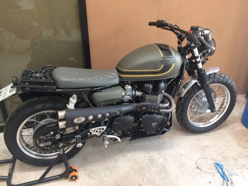 Triumph thruxton 900 độ chất chơi với phong cách scrambler