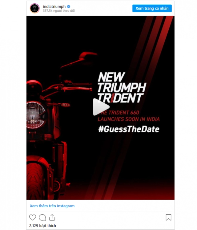 Triumph trident 660 chuẩn bị ra mắt tại ấn độ với giá bán hấp dẫn
