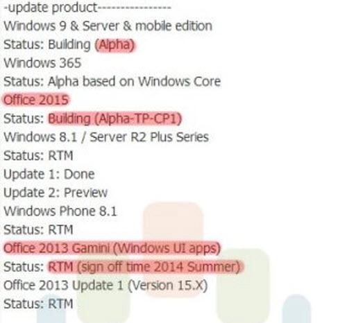 Windows 9 và windows phone 9 ra mắt giữa năm 2015