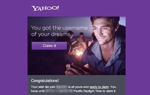 Yahoo thông báo kết quả những tài khoản được đăng ký lại