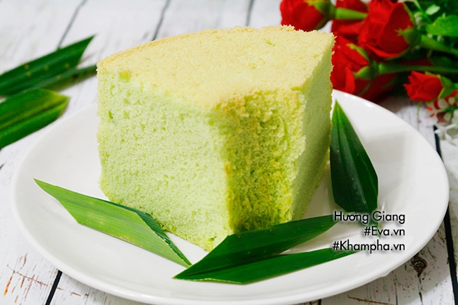 Bánh chiffon lá dứa mềm thơm nhìn đã thấy mát mắt