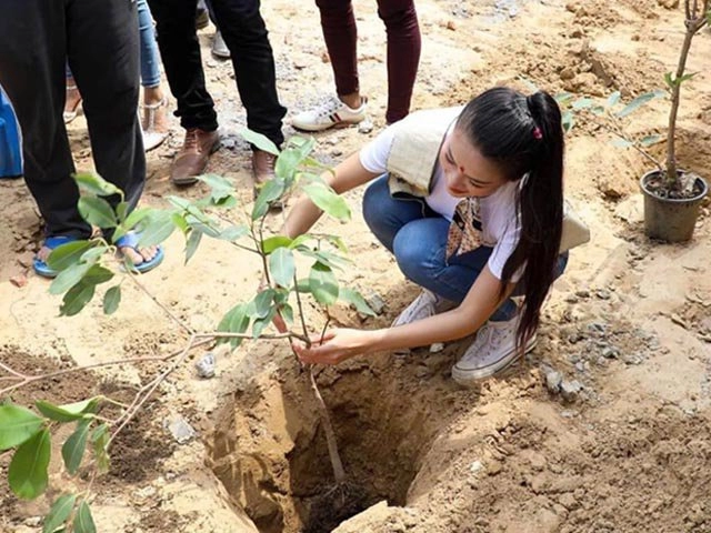 Chẳng ăn diện màu mè hoa hậu phương khánh đi chấm thi nhan sắc vẫn lấn át các đối thủ