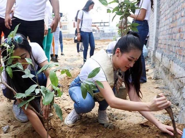 Chẳng ăn diện màu mè hoa hậu phương khánh đi chấm thi nhan sắc vẫn lấn át các đối thủ