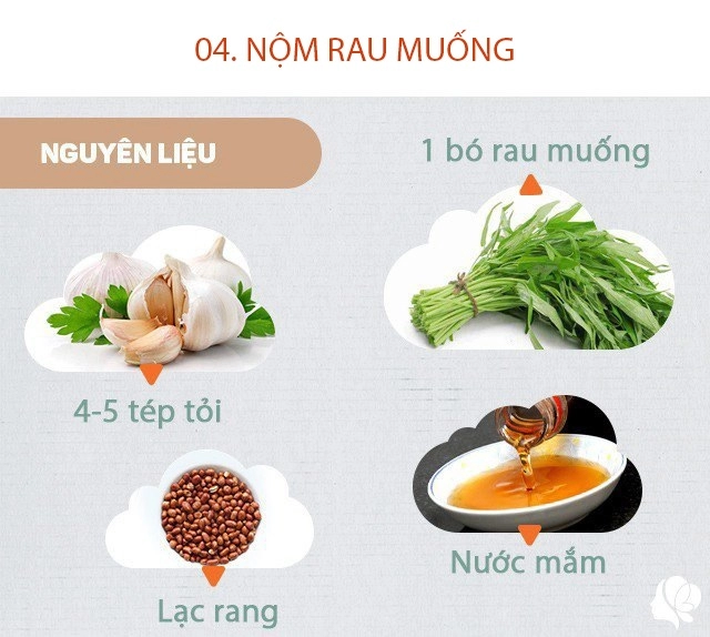 Hôm nay nấu gì bữa ăn giản dị dễ nấu có món xào từ loại rau bò đầy đất tốt cho tim mạch