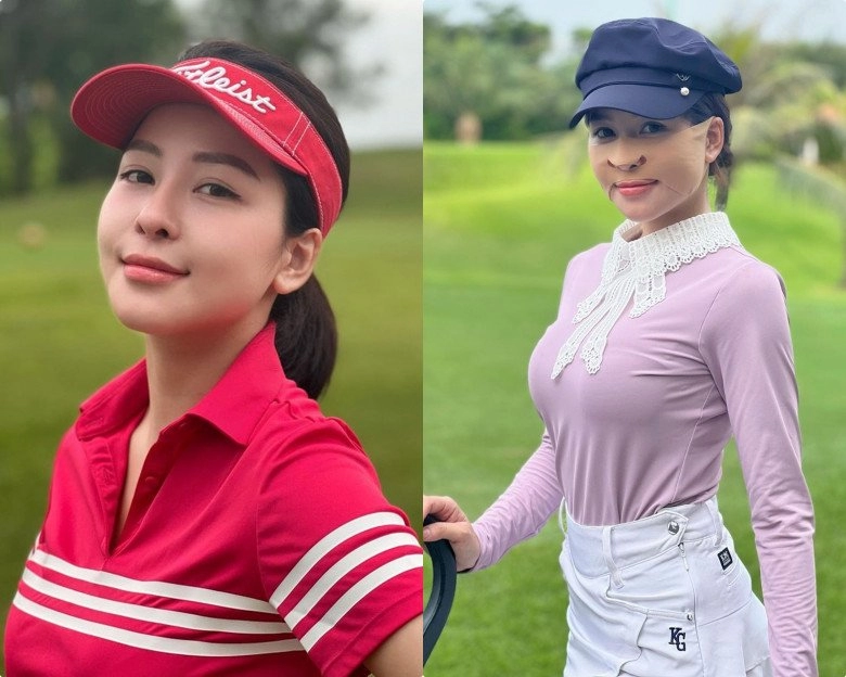 Từng bị hoa hậu tung ảnh dìm hotgirl tài sản 50 tỷ giờ đi golf khư khư miếng dán trên mặt