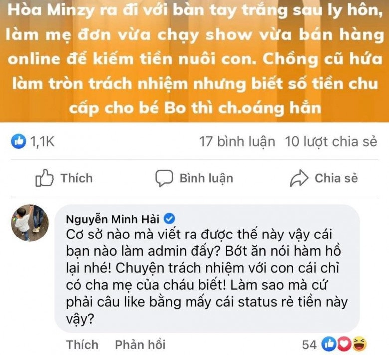 Chồng cũ thiếu gia lên tiếng trước tin hoà minzy ra đi tay trắng nhận trợ cấp nuôi con ít ỏi sau chia tay