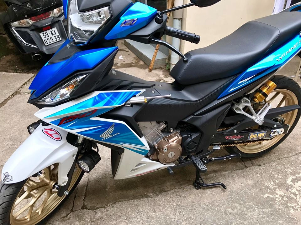 Honda winner 150 kiểng nhẹ với bộ cánh trắng xanh 