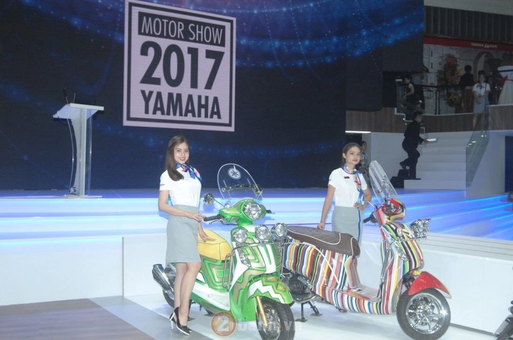 Vietnam motorcycle show 2017 - khách tham quan có thể chiêm ngưỡng vẻ đẹp của gần 20 mẫu xe yamaha