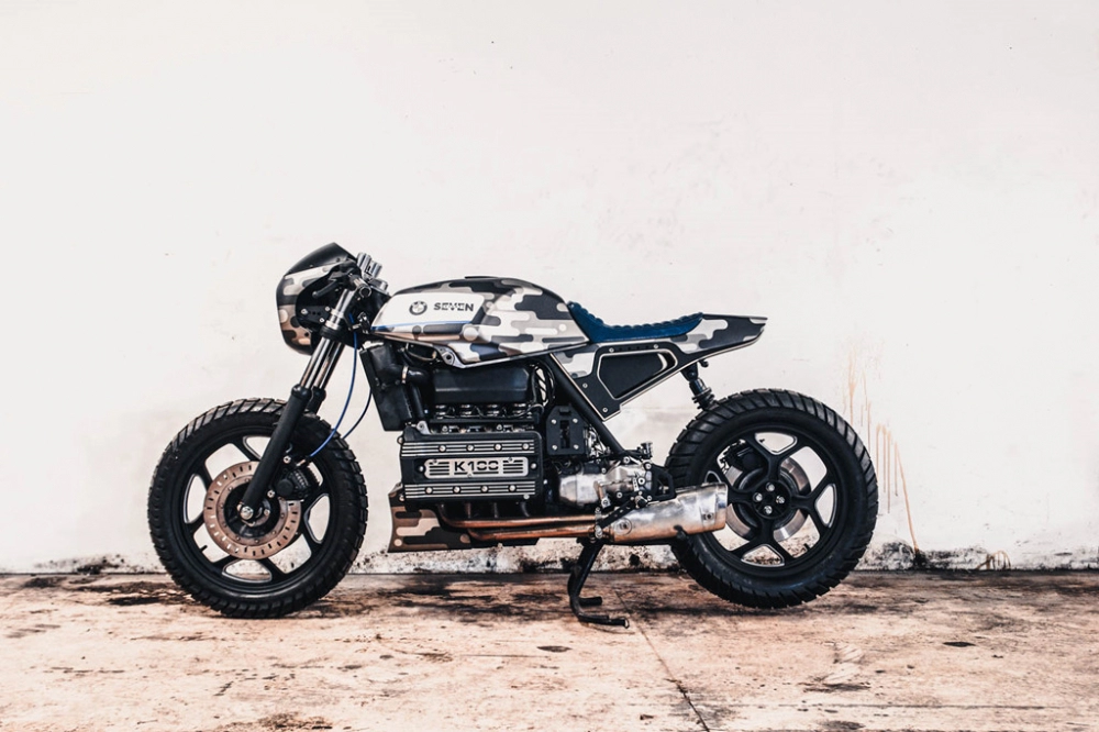 Bmw k100 cafe racer mang phong cách đậm chất quân đội