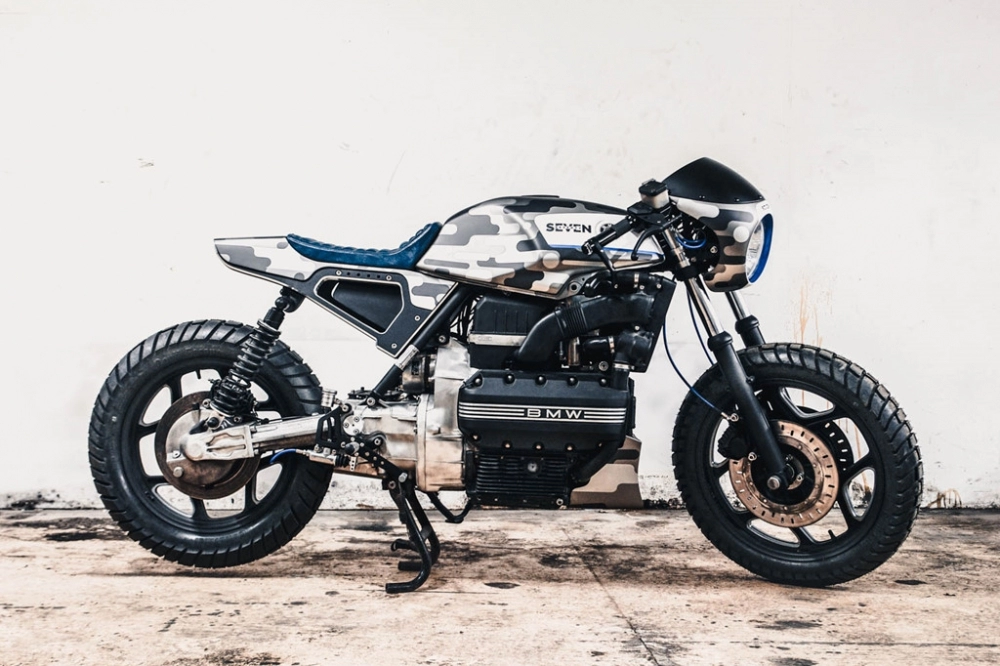 Bmw k100 cafe racer mang phong cách đậm chất quân đội