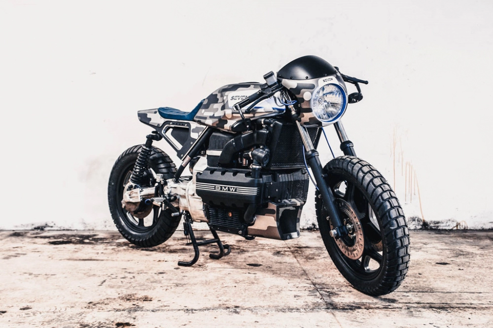 Bmw k100 cafe racer mang phong cách đậm chất quân đội