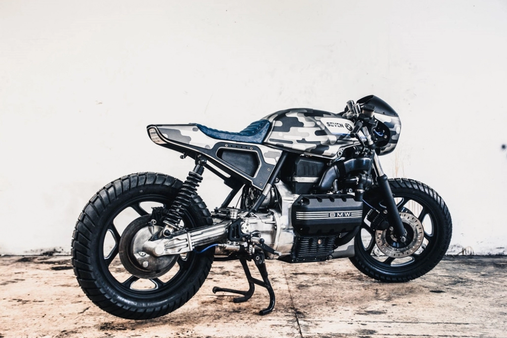 Bmw k100 cafe racer mang phong cách đậm chất quân đội