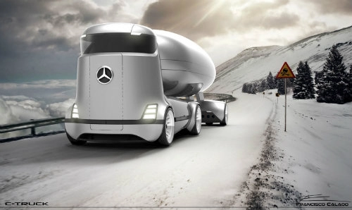 Mercedes-benz e-truck thiết kế như vật ngoài hành tinh