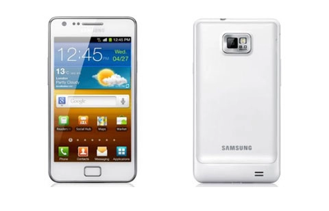 Hình ảnh galaxy s ii màu trắng xuất hiện