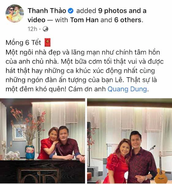 Thanh thảo khen không ngớt khi thăm nhà quang dũng nhìn ảnh hiểu liền tại sao