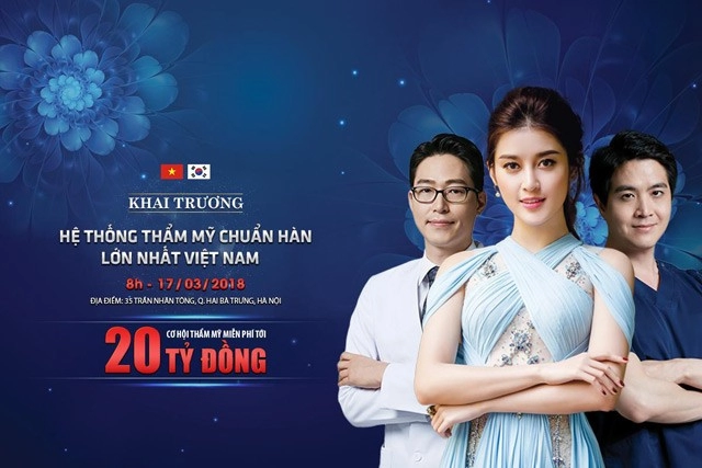 Hệ thống thẩm mỹ chuẩn hàn chi 20 tỷ tặng cơ hội làm đẹp miễn phí cho chị em việt