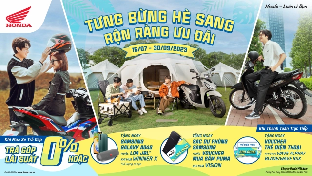 Honda tung ưu đãi khủng mang tên tưng bừng hè sang rộn ràng ưu đãi