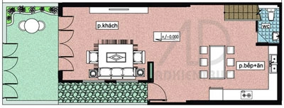 Nhà phố trong hẻm 55 x 15 m