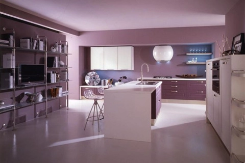 Làm mới phòng bếp với màu tím