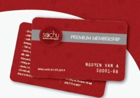 Nhà hàng sochu tặng thẻ membership