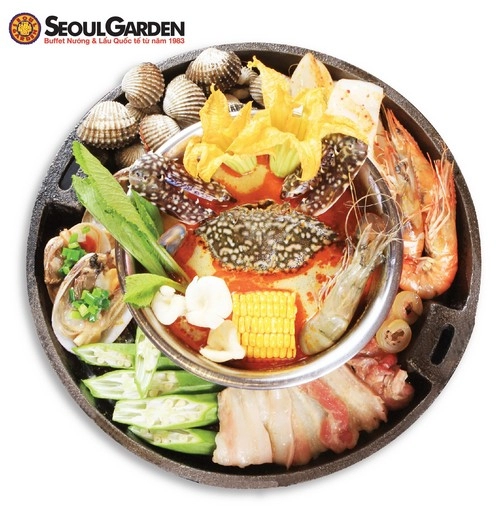 Nước lẩu hoa quả mới tại seoul garden