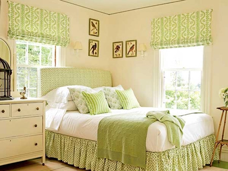 Phòng ngủ màu xanh lá cây lạ mắt
