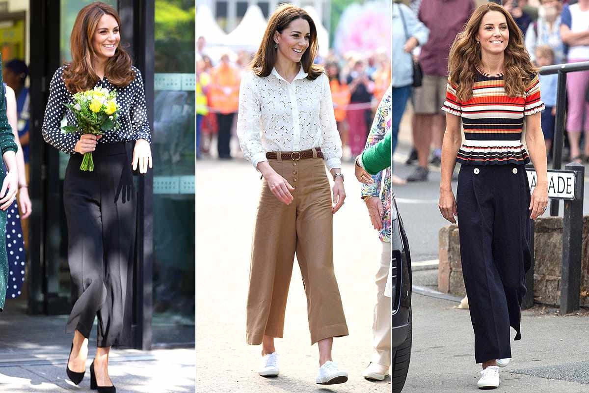 Diện chiếc quần culottes bình dân vài trăm ngàn kate middleton không làm mất đi phong cách quý phái