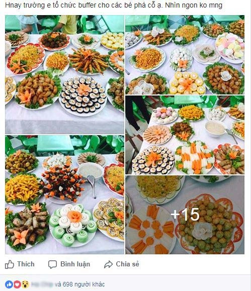 Mâm buffet trung thu 45 món của các bé mẫu giáo vĩnh phúc khiến dân mạng cũng thòm thèm