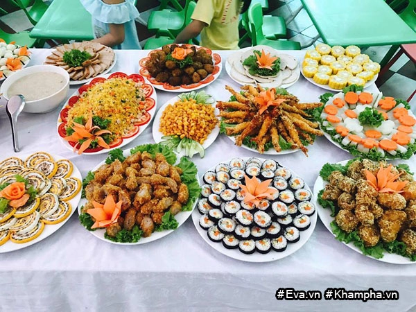 Mâm buffet trung thu 45 món của các bé mẫu giáo vĩnh phúc khiến dân mạng cũng thòm thèm