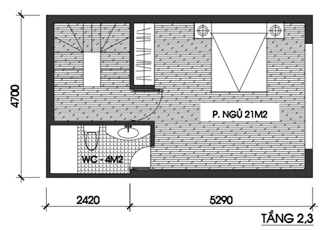 Nhà 3 tầng hơn 30 m2 cho gia đình trẻ