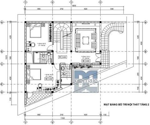 Nhà 3 tầng trên đất hình thang mặt tiền 35 m