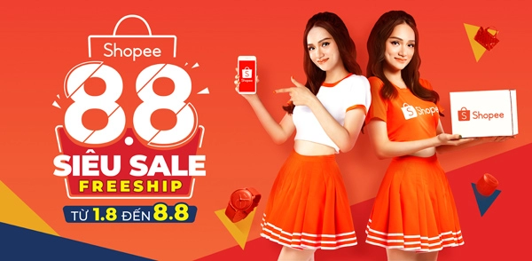 Shopee miễn phí vận chuyển xuyên suốt 8 ngày cho đơn hàng chỉ từ 50k