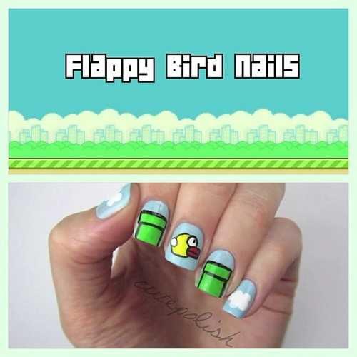 Vẽ móng hình flappy bird cực hot