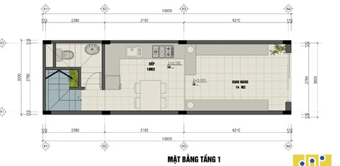 Xây nhà 3 tầng 3 phòng ngủ trên đất 30 m2