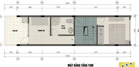 Xây nhà 3 tầng 3 phòng ngủ trên đất 30 m2