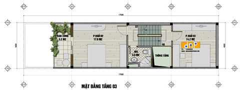 Xây nhà 3 tầng trên đất rộng 68 m2