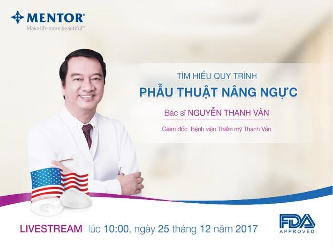 Lần đầu tiên tổ chức livestream hé lộ các bước phẫu thuật nâng ngực cho chị em