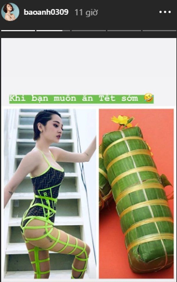 Diện lại bikini cũ nhưng lần này bảo anh may mắn không bị biến thành đòn bánh tét