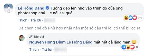 Tình tứ trên truyền hình nhưng ngoài đời hồng đăng lại cực phũ khi thấy hồng diễm mặc đẹp