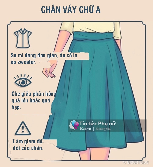 Mông lép bụng mỡ khỏi phải lo với các kế sách chọn chân váy