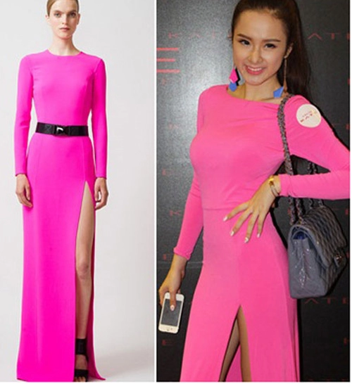 Angela phương trinh gặp rắc rối với váy áo