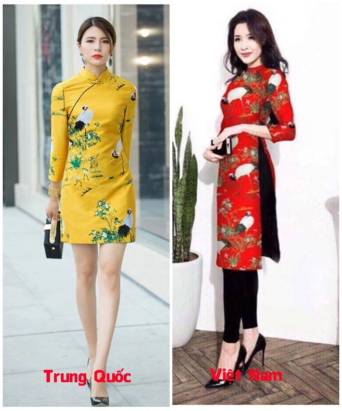 Áo dài cách tân tết đinh dậu lại bị bóc mẽ là sao chép quá đà từ xường xám
