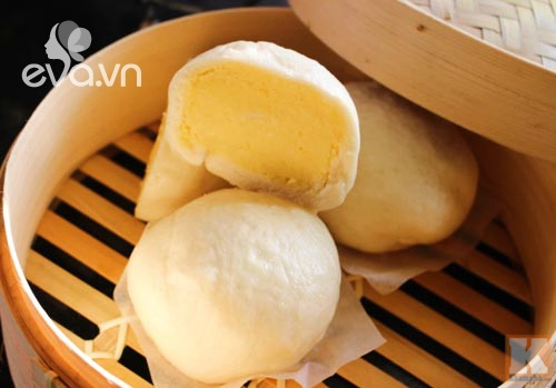 Bánh bao nhân đậu xanh nóng hổi cho bữa sáng