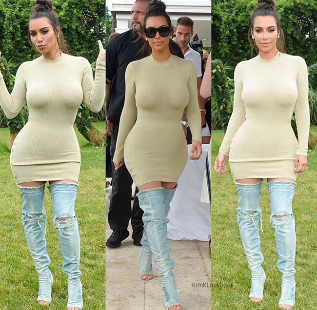 Boot denim bị chê tả tơi của kim kardashian lại hot bất ngờ tại các shop thời trang việt