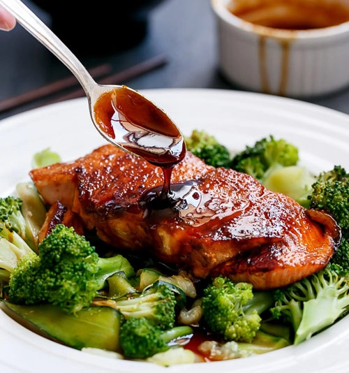 Cá hồi sốt teriyaki ngon không phải nghĩ