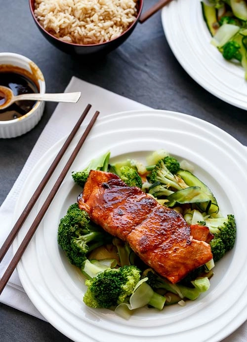 Cá hồi sốt teriyaki ngon không phải nghĩ