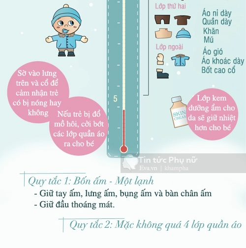 Các quy tắc mẹ đừng nên quên khi mặc quần áo cho trẻ ngày lạnh